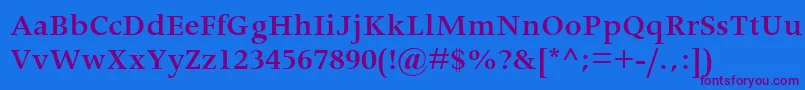 ApolloMtSemiBold-Schriftart – Violette Schriften auf blauem Hintergrund