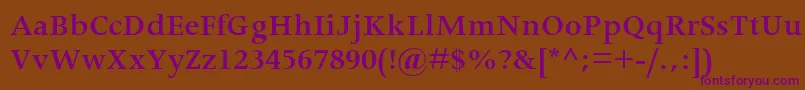 ApolloMtSemiBold Font – Purple Fonts on Brown Background
