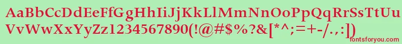 Шрифт ApolloMtSemiBold – красные шрифты на зелёном фоне