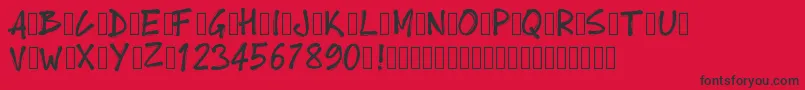 Pwboldtoon-Schriftart – Schwarze Schriften auf rotem Hintergrund