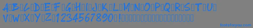 Pwboldtoon Font – Blue Fonts on Gray Background