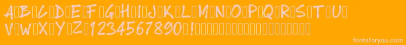 Pwboldtoon-fontti – vaaleanpunaiset fontit oranssilla taustalla