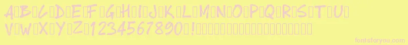Pwboldtoon Font – Pink Fonts on Yellow Background
