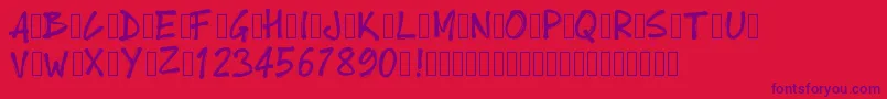 Pwboldtoon Font – Purple Fonts on Red Background