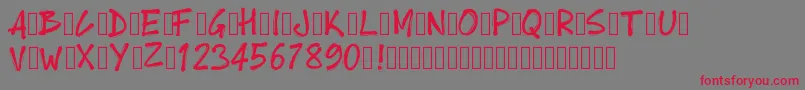 Pwboldtoon Font – Red Fonts on Gray Background