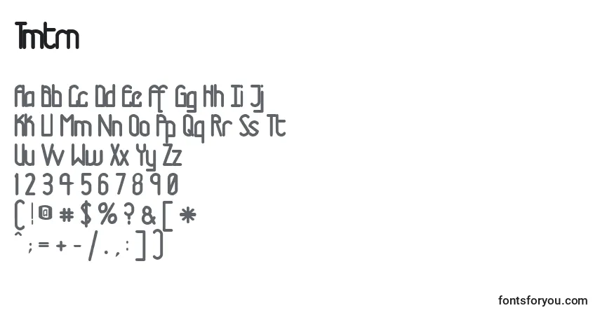 Schriftart Tmtrn – Alphabet, Zahlen, spezielle Symbole