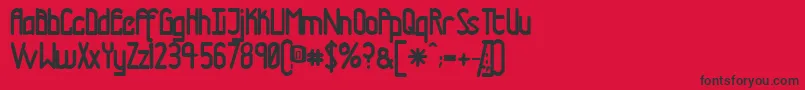 フォントTmtrn – 赤い背景に黒い文字