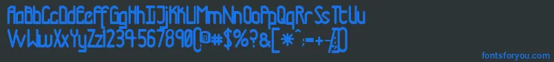 フォントTmtrn – 黒い背景に青い文字