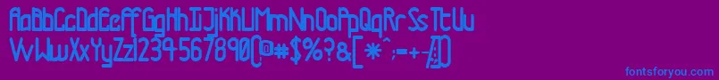 フォントTmtrn – 紫色の背景に青い文字