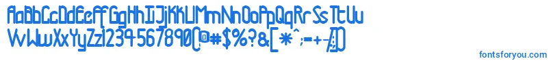 フォントTmtrn – 白い背景に青い文字