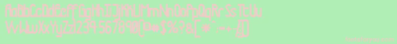 Tmtrn-fontti – vaaleanpunaiset fontit vihreällä taustalla