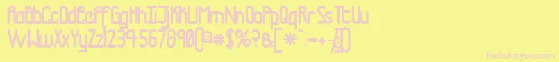 フォントTmtrn – ピンクのフォント、黄色の背景