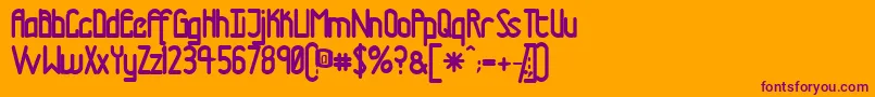 Tmtrn-fontti – violetit fontit oranssilla taustalla