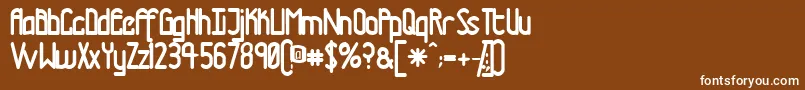 フォントTmtrn – 茶色の背景に白い文字