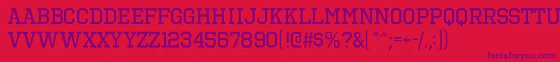 Шрифт OctinsportsrgRegular – фиолетовые шрифты на красном фоне