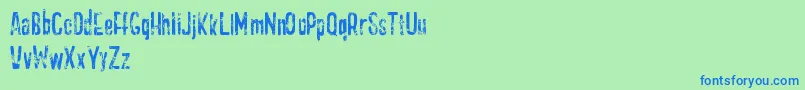 GasolineScratchyDemo Font – Blue Fonts on Green Background