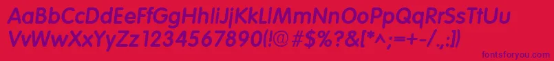 VolkswagenhBoldItalic Font – Purple Fonts on Red Background