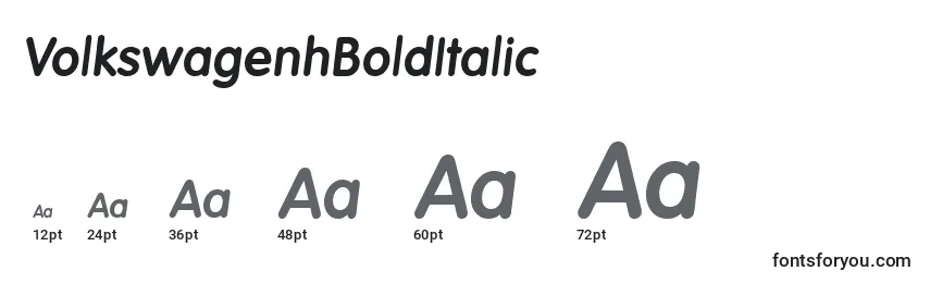 VolkswagenhBoldItalic Font Sizes