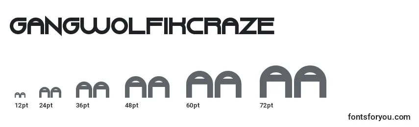 GangWolfikCraze Font Sizes