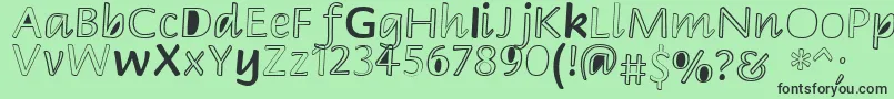 Peekaboo2 Font – Black Fonts on Green Background