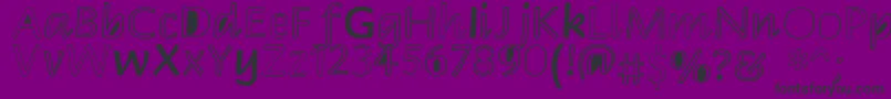 Peekaboo2-Schriftart – Schwarze Schriften auf violettem Hintergrund