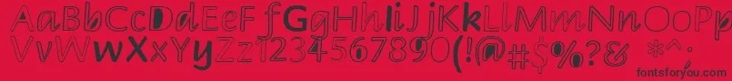Peekaboo2 Font – Black Fonts on Red Background