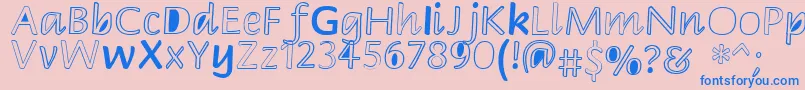 Peekaboo2 Font – Blue Fonts on Pink Background