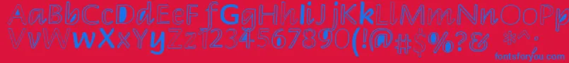 Peekaboo2 Font – Blue Fonts on Red Background
