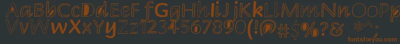 Peekaboo2 Font – Brown Fonts on Black Background