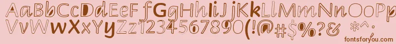 Peekaboo2 Font – Brown Fonts on Pink Background