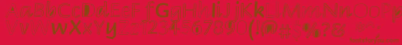 Peekaboo2 Font – Brown Fonts on Red Background
