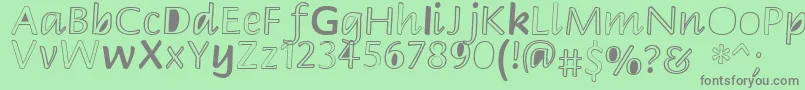 Peekaboo2 Font – Gray Fonts on Green Background