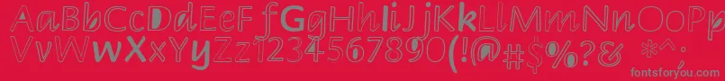 Peekaboo2 Font – Gray Fonts on Red Background