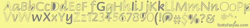 Peekaboo2 Font – Gray Fonts on Yellow Background