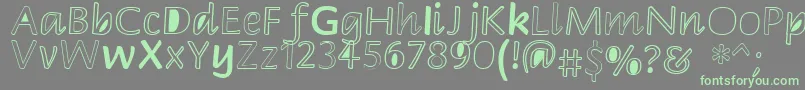Peekaboo2 Font – Green Fonts on Gray Background