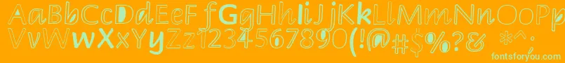 Peekaboo2 Font – Green Fonts on Orange Background
