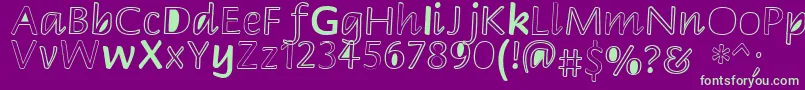 Peekaboo2 Font – Green Fonts on Purple Background