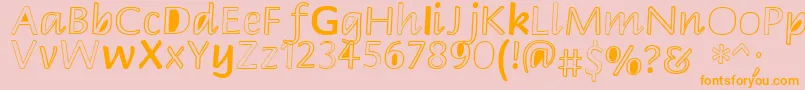 Peekaboo2 Font – Orange Fonts on Pink Background