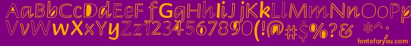 Peekaboo2 Font – Orange Fonts on Purple Background