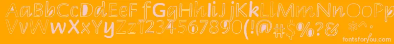 Peekaboo2 Font – Pink Fonts on Orange Background