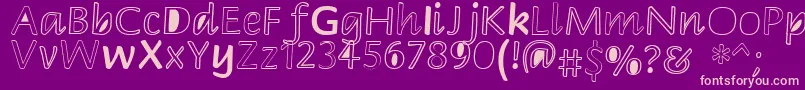 Peekaboo2 Font – Pink Fonts on Purple Background