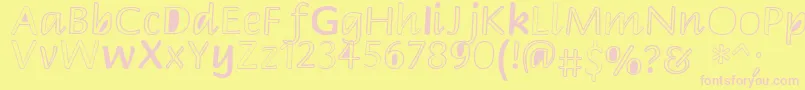 Peekaboo2 Font – Pink Fonts on Yellow Background