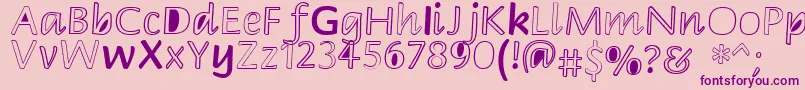 Peekaboo2 Font – Purple Fonts on Pink Background