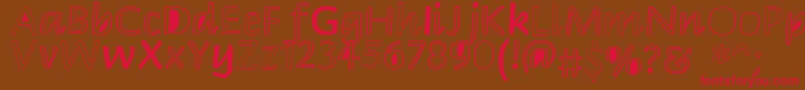 Peekaboo2 Font – Red Fonts on Brown Background
