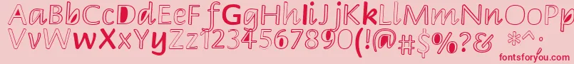 Peekaboo2 Font – Red Fonts on Pink Background