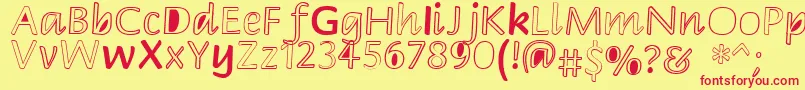 Peekaboo2 Font – Red Fonts on Yellow Background