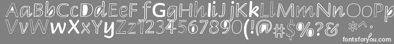 Peekaboo2 Font – White Fonts on Gray Background