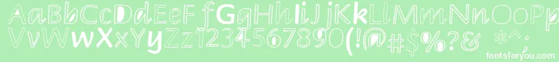 Peekaboo2 Font – White Fonts on Green Background