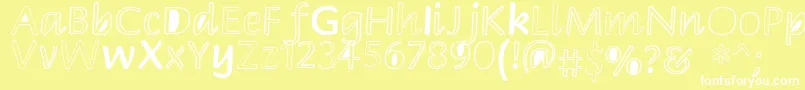Peekaboo2 Font – White Fonts on Yellow Background