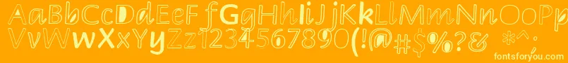 Peekaboo2 Font – Yellow Fonts on Orange Background